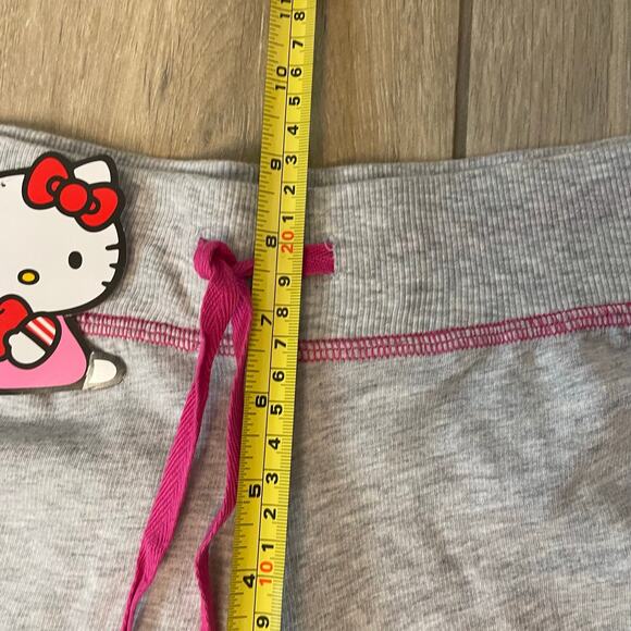 Hello Kitty Gray Cotton Sleep Jogger Pants L | Sanrio Cartoon Lounge Pajamas NWT - Picture 7 of 12